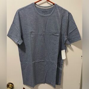 Flag & Anthem Men's Dusty Blue Striped Short Sleeve T-Shirt 100% Cotton Medium M